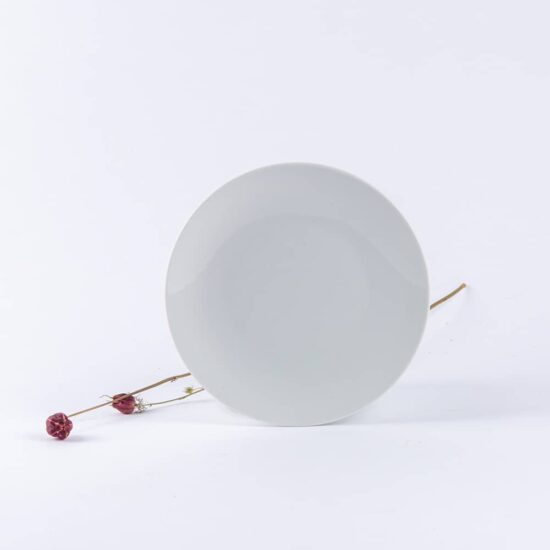 assiette ronde en porcelaine blanche de limoges. 19cm