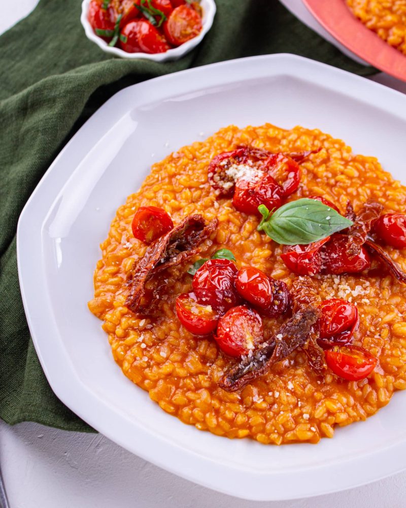 risotto dans nos assiettes en porcelaine de limoges