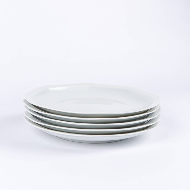 Pack-de-6-assiettes-octogonales-en-porcelaine-blanches-française-24.5cm