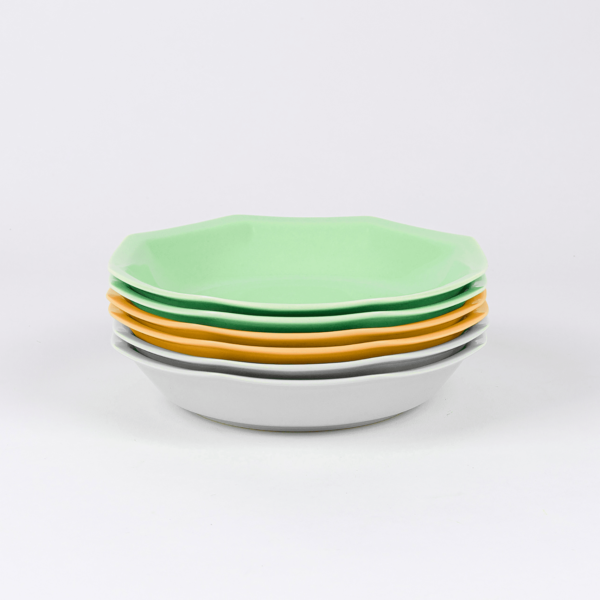 Pack de 6 assiettes creuses en porcelaine française