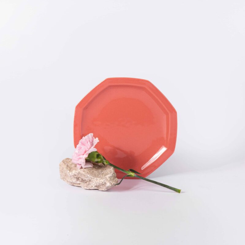 Assiette-a-dessert-porcelaine-octogonale-terracotta