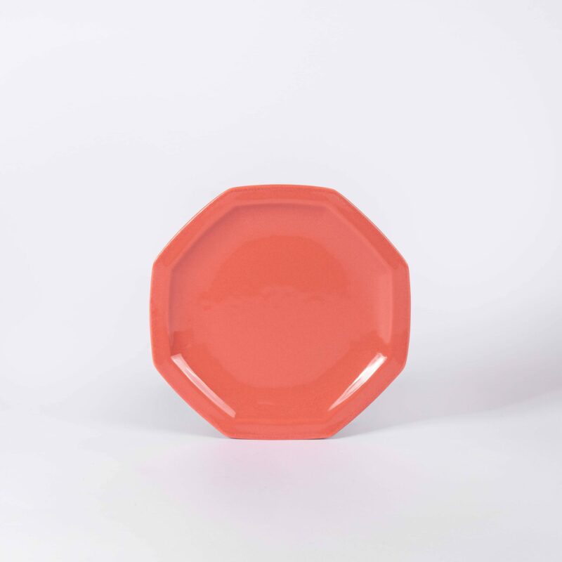 assiette à dessert en porcelaine française terracotta
