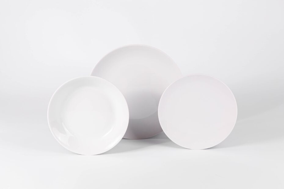 trio assiette ronde en porcelaine de Limoges OGRE La Fabrique