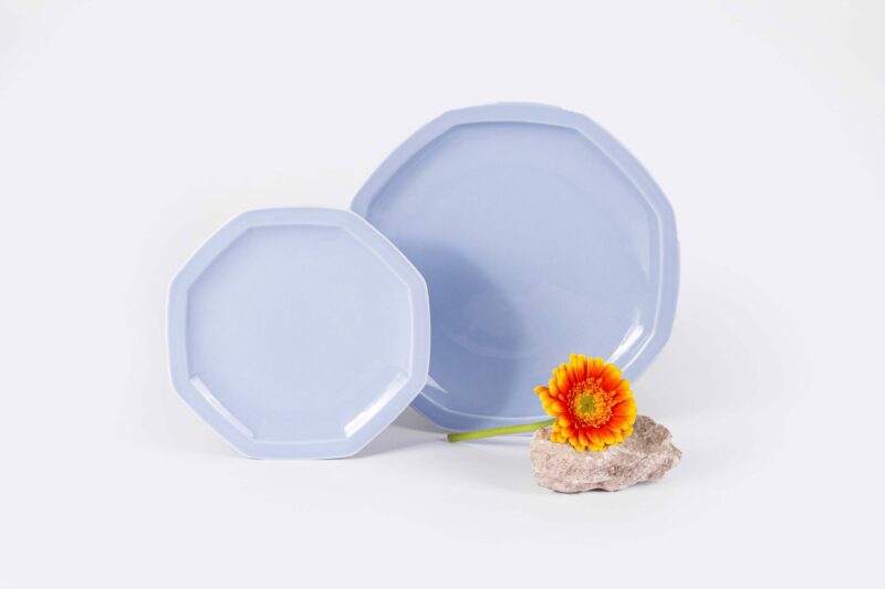 duo assiette en porcelaine bleu clair ogre la fabrique