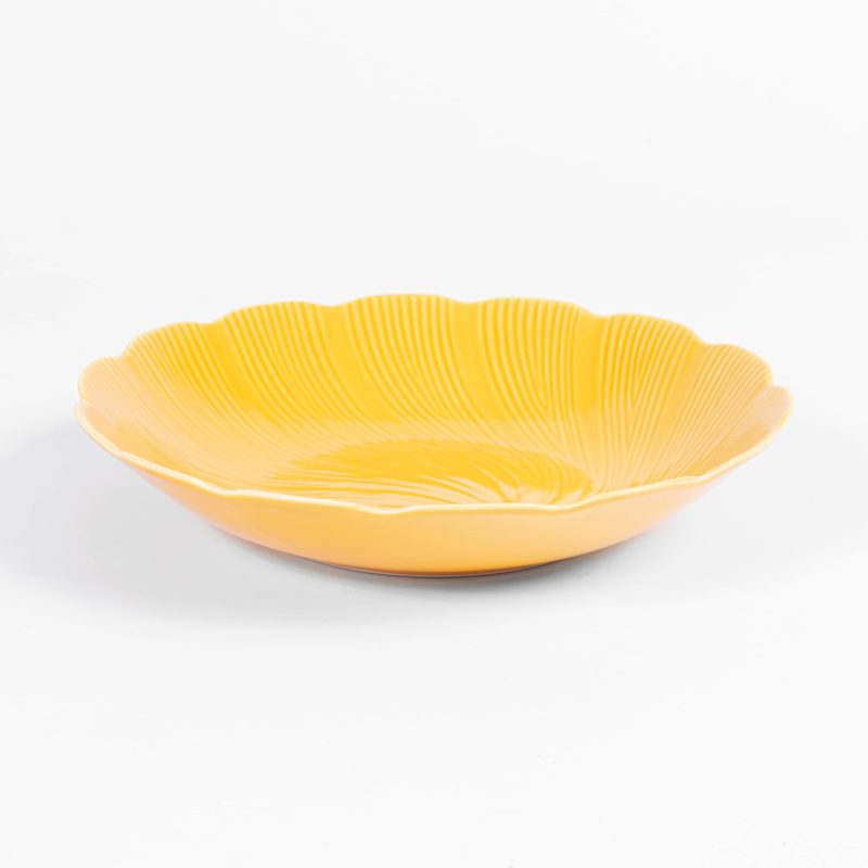 Assiette creuse porcelaine jaune tahiti 220mm - OGRE La Fabrique
