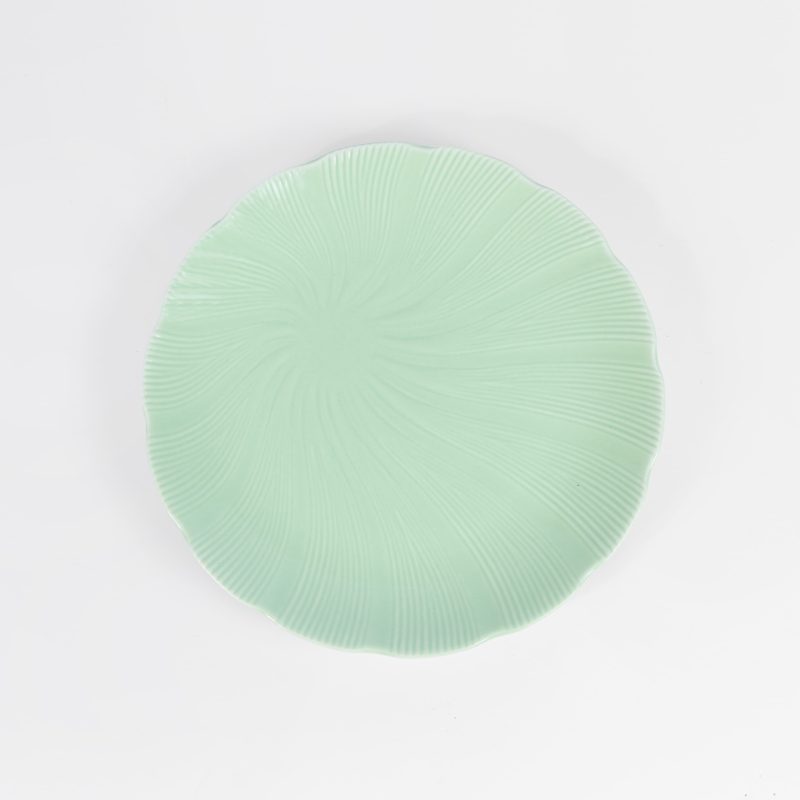 assiette-à-dessert-vert-porcelaine