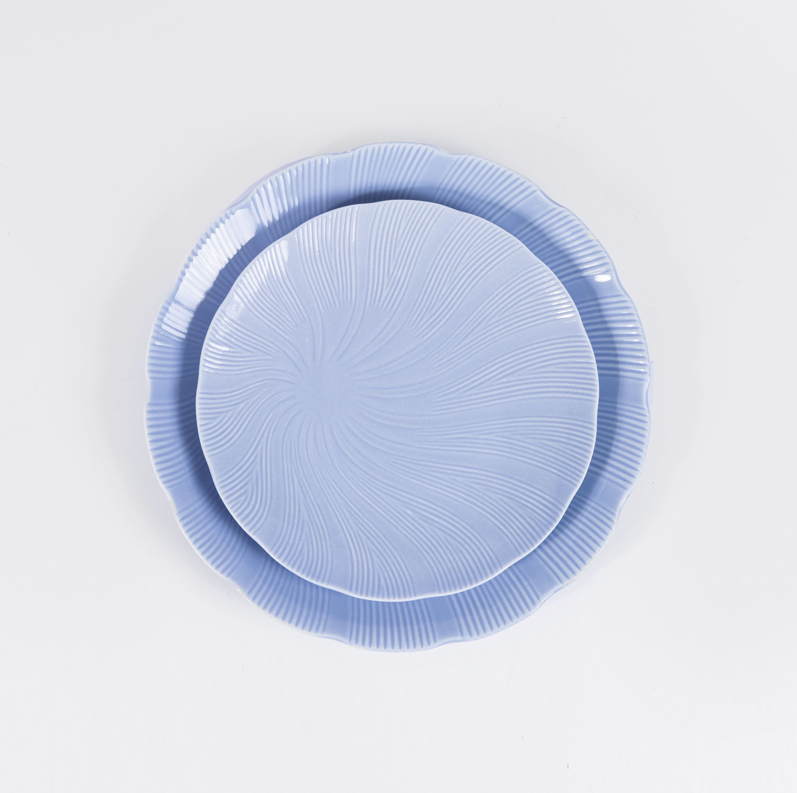 L'assiette plate en porcelaine Tahiti - Bleu