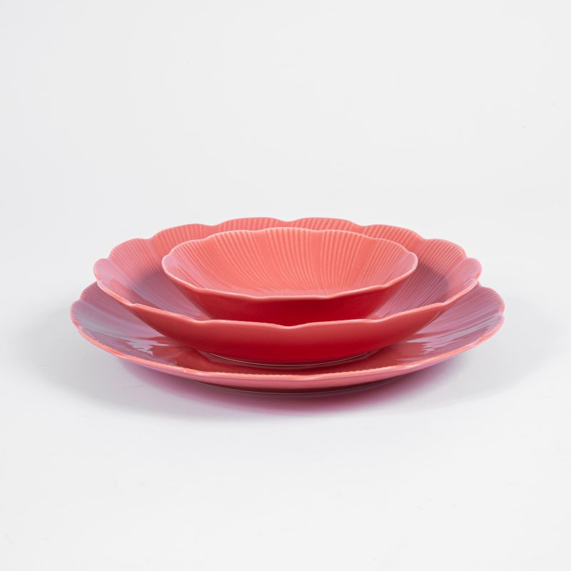 trio coupelle creuse et plate terracotta